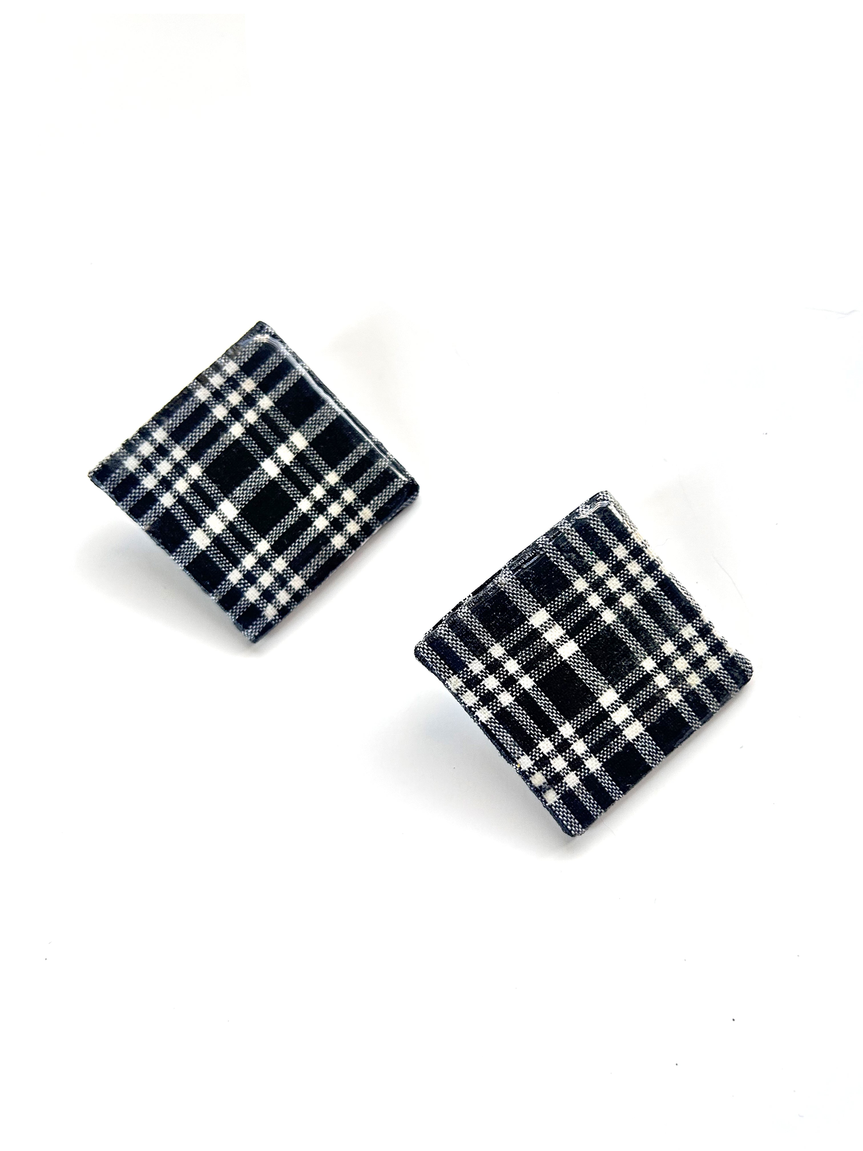 MADRAS SQUARE STUD POST EARRING