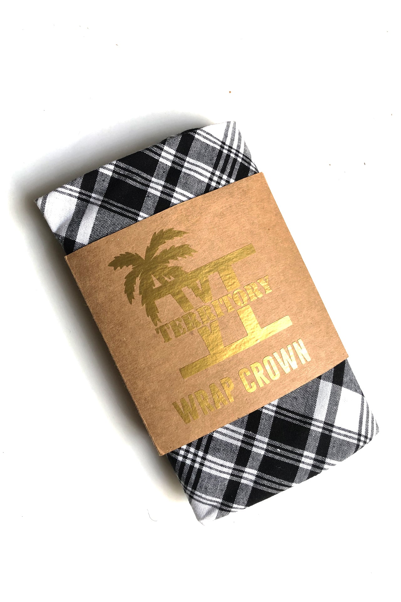 Madras Wrap Crown (Black-White/Multi)
