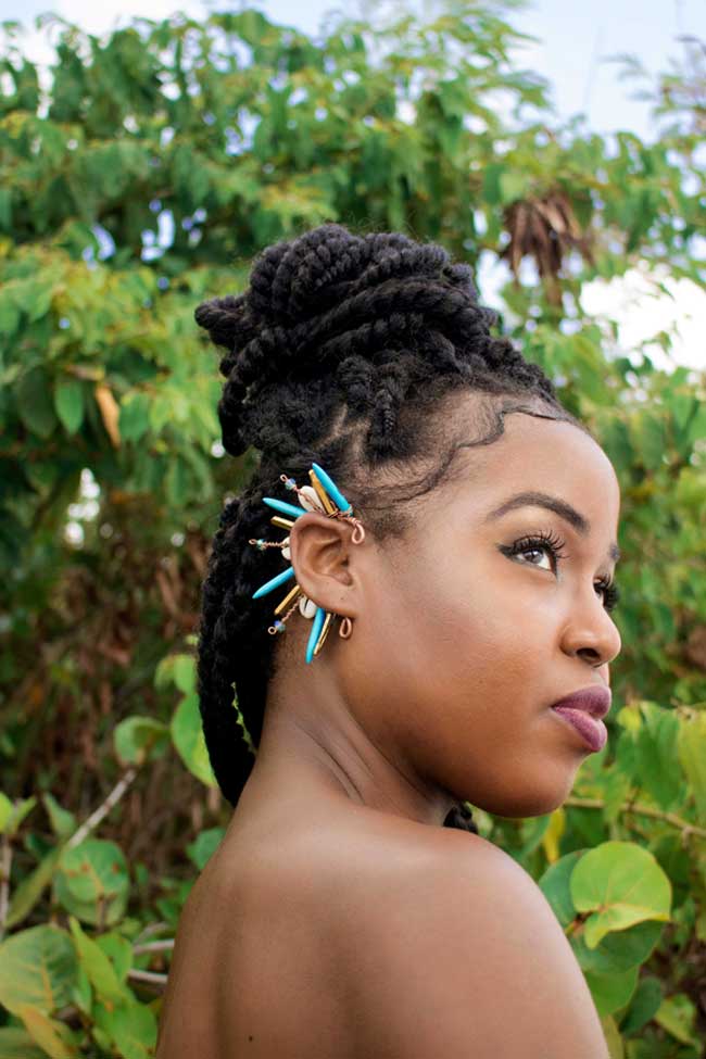 Island Goddess Quartz/Turquoise Ear frame