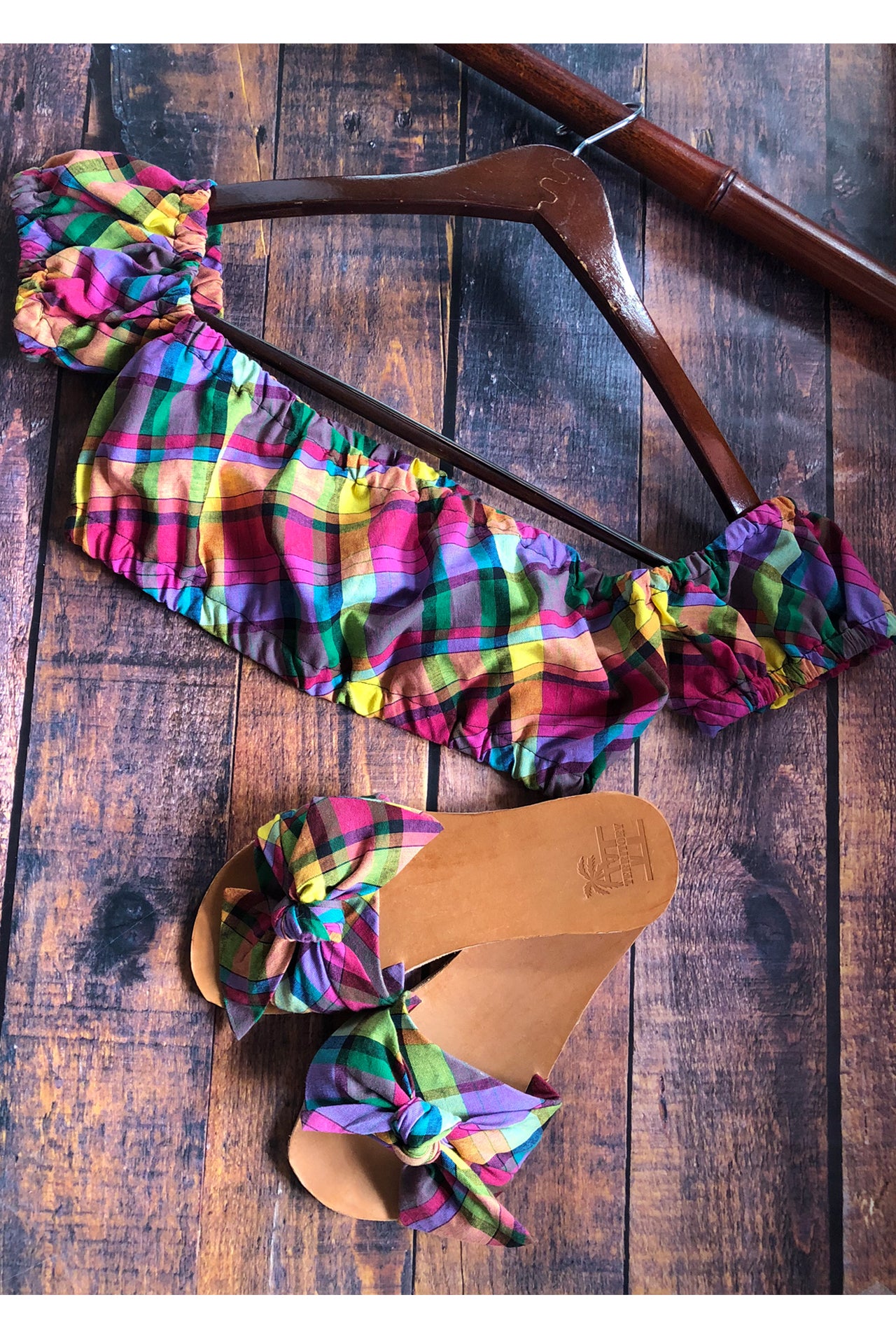 Queen Madras Plaid Crop Top