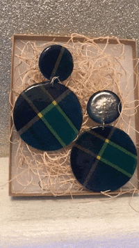 MADRAS EARRING (NAVY)