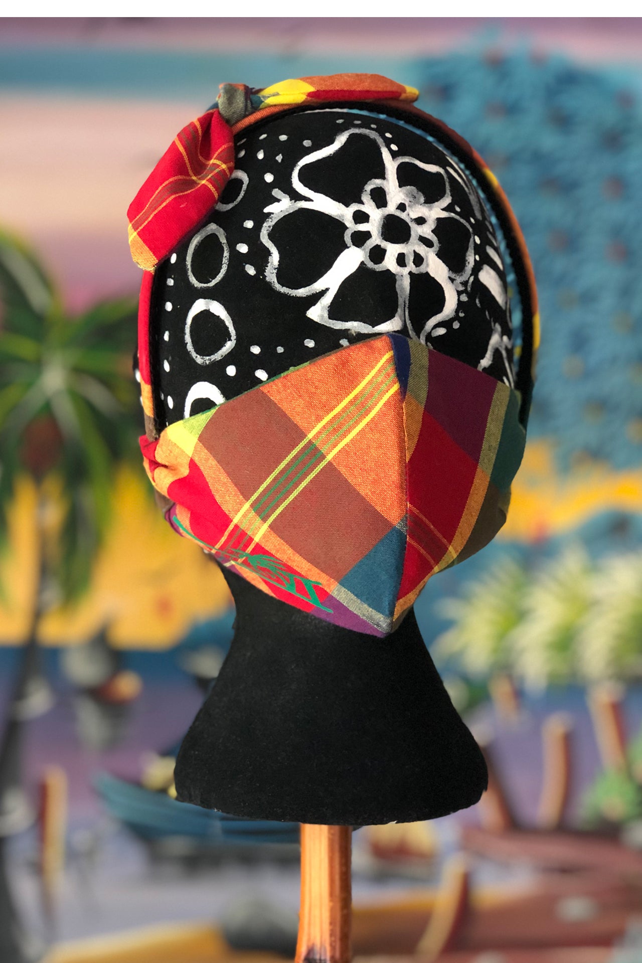 Madras Customizable Mask (Red/Multi)