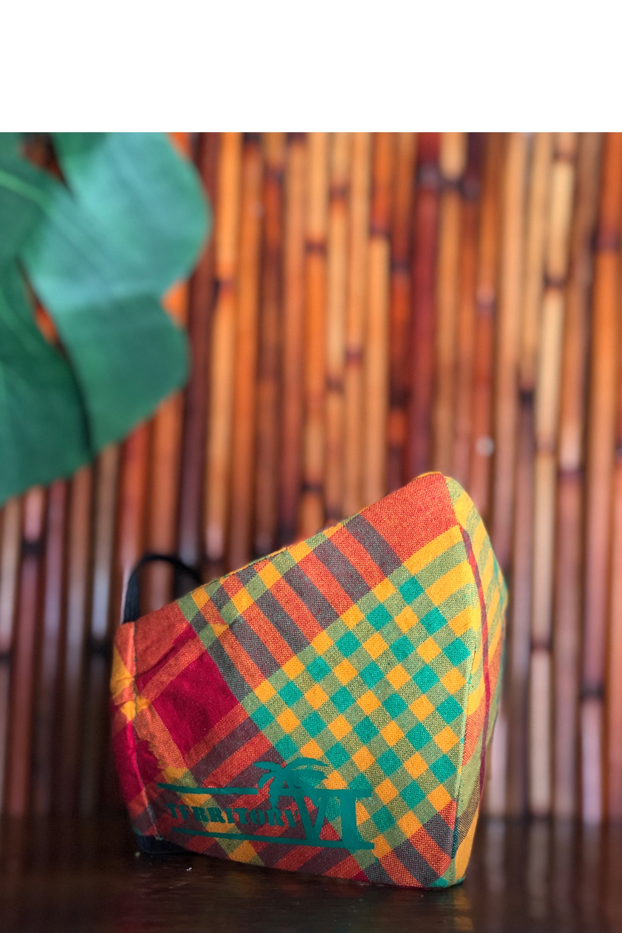 Madras Cusomizable Mask (Red-Green/Multi)