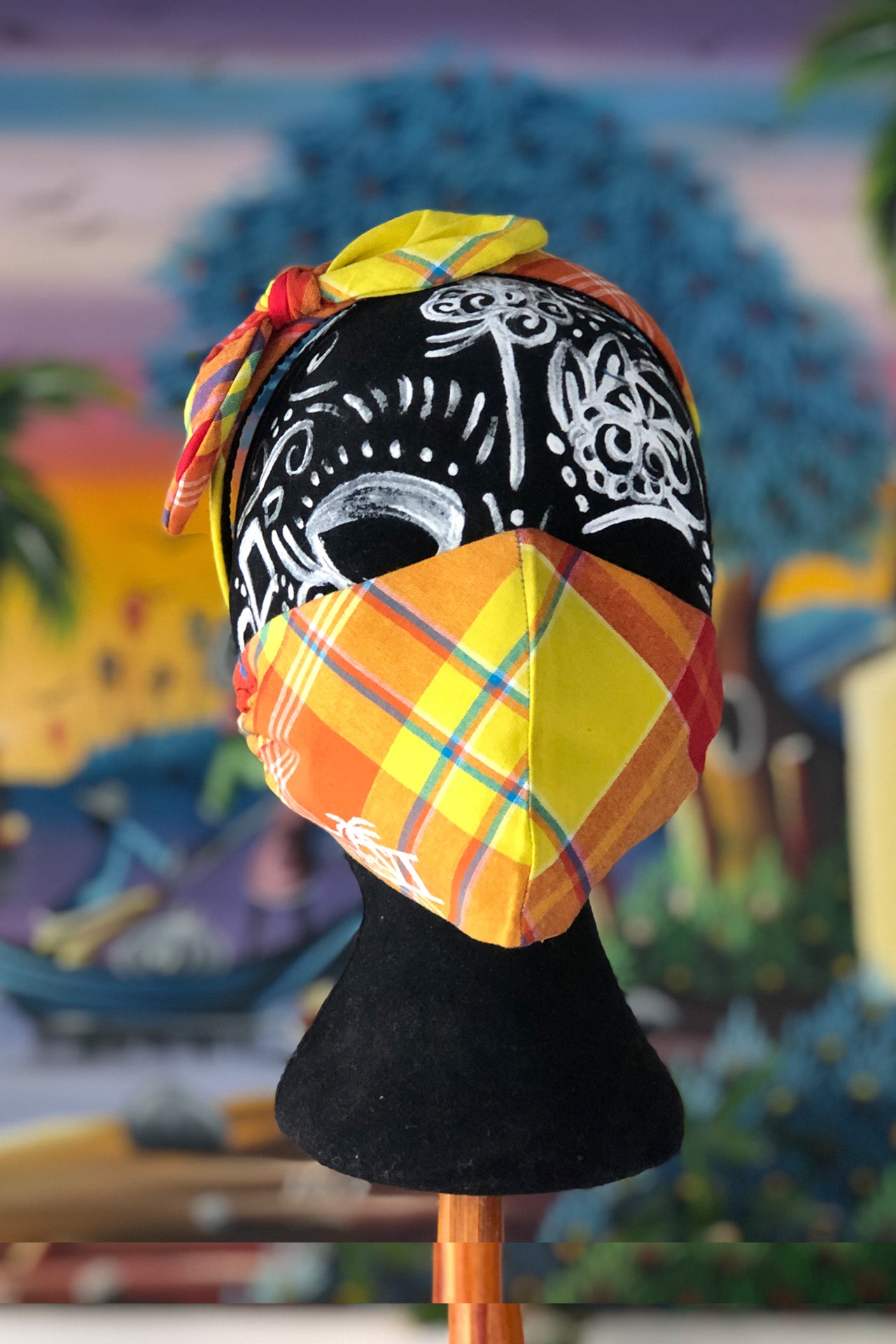 Madras Customizable Mask (Yellow/Multi)