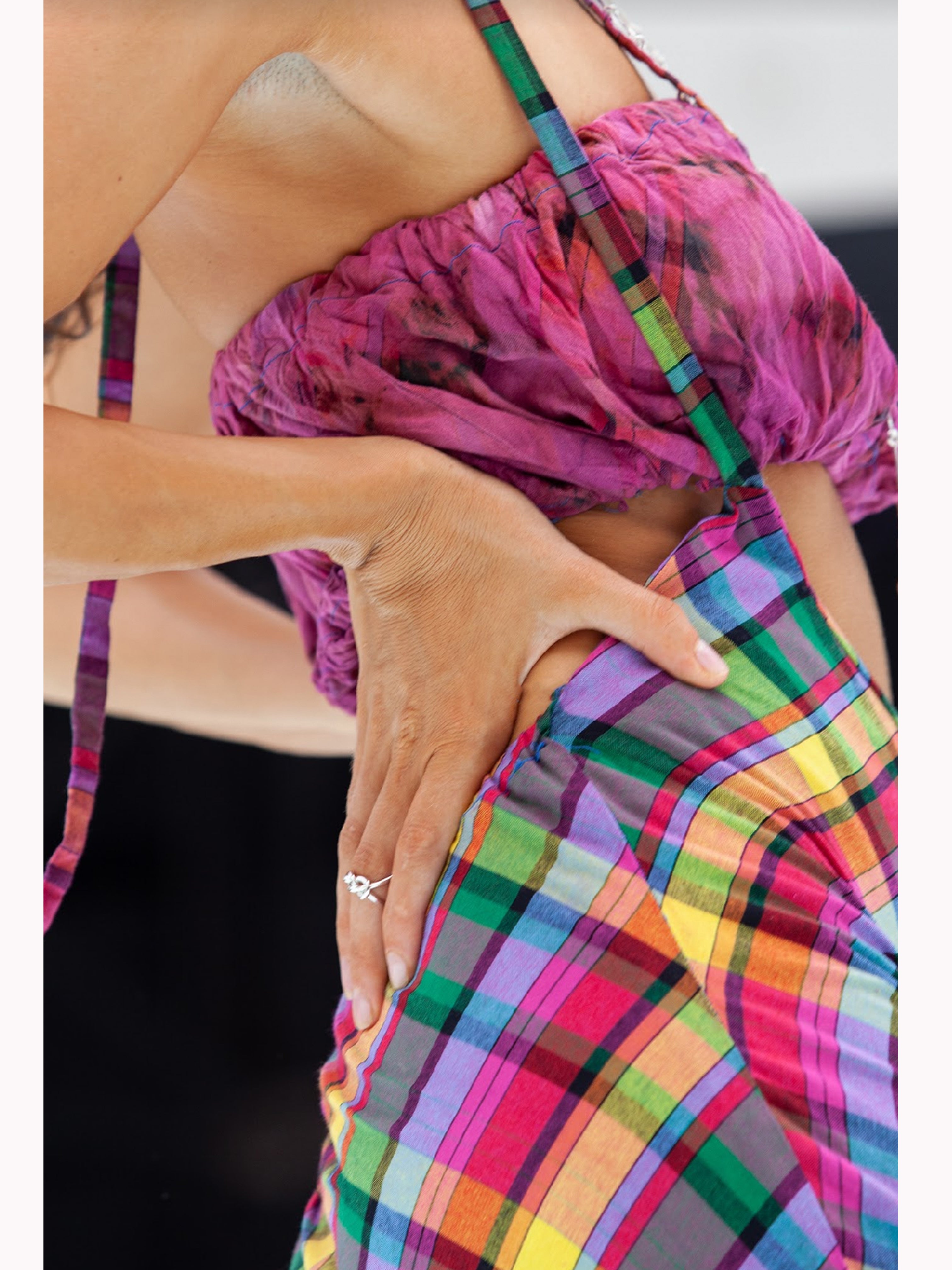 Ombre Madras Gathered Tube Top