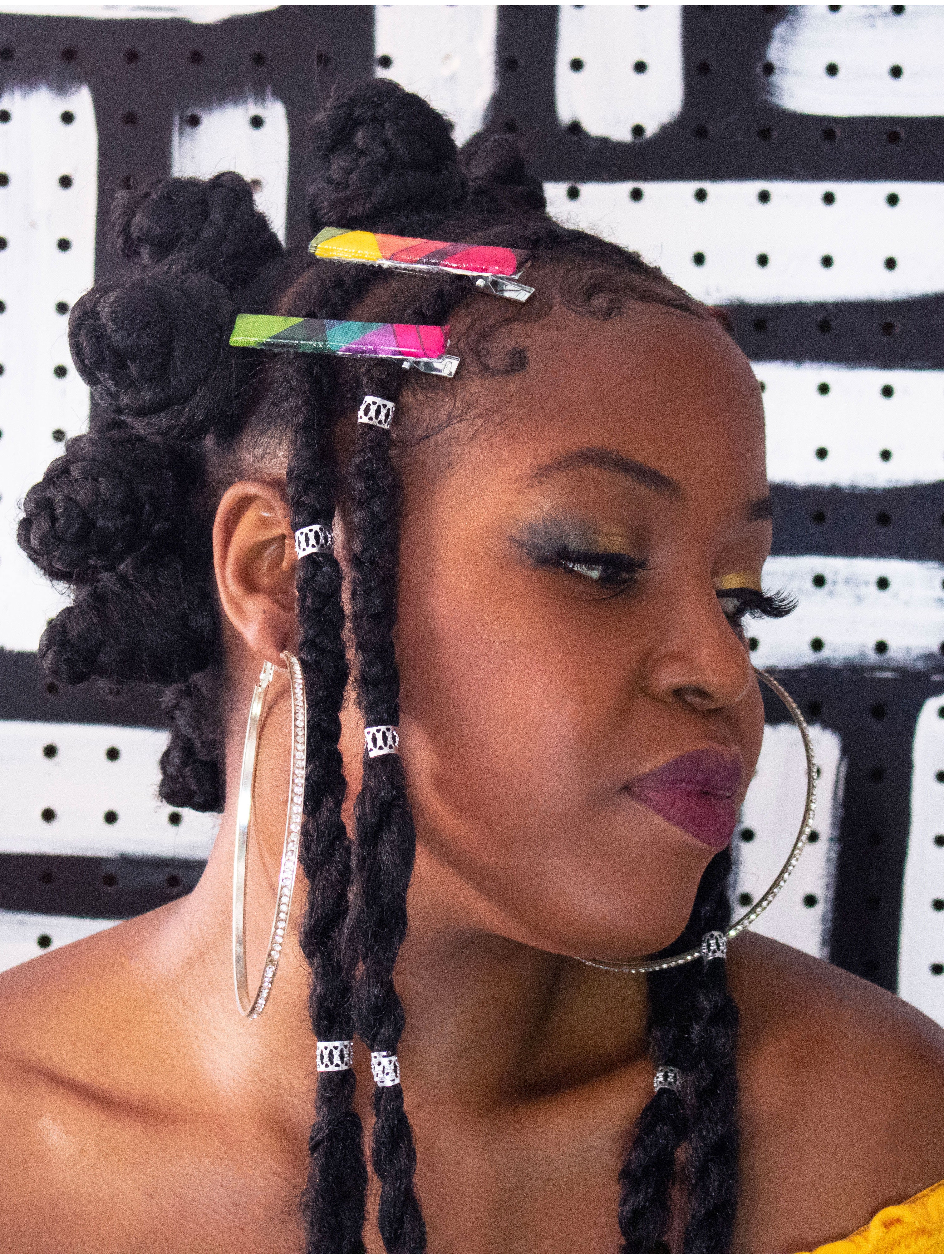 Madras Acrylic Barrette Hair Clip (Pink-Multi)