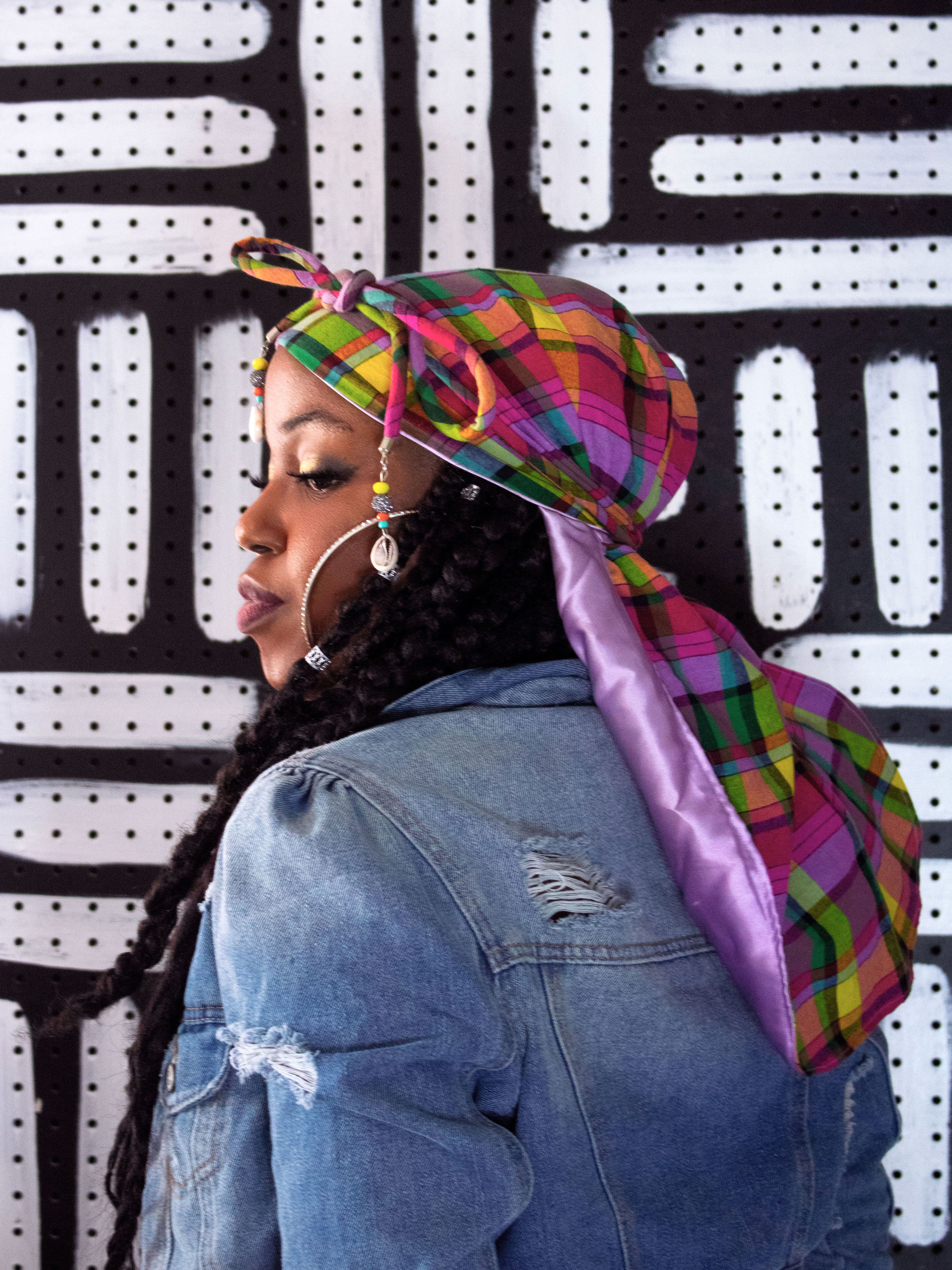 Makin Waves Madras Durag (Pink-Multi)