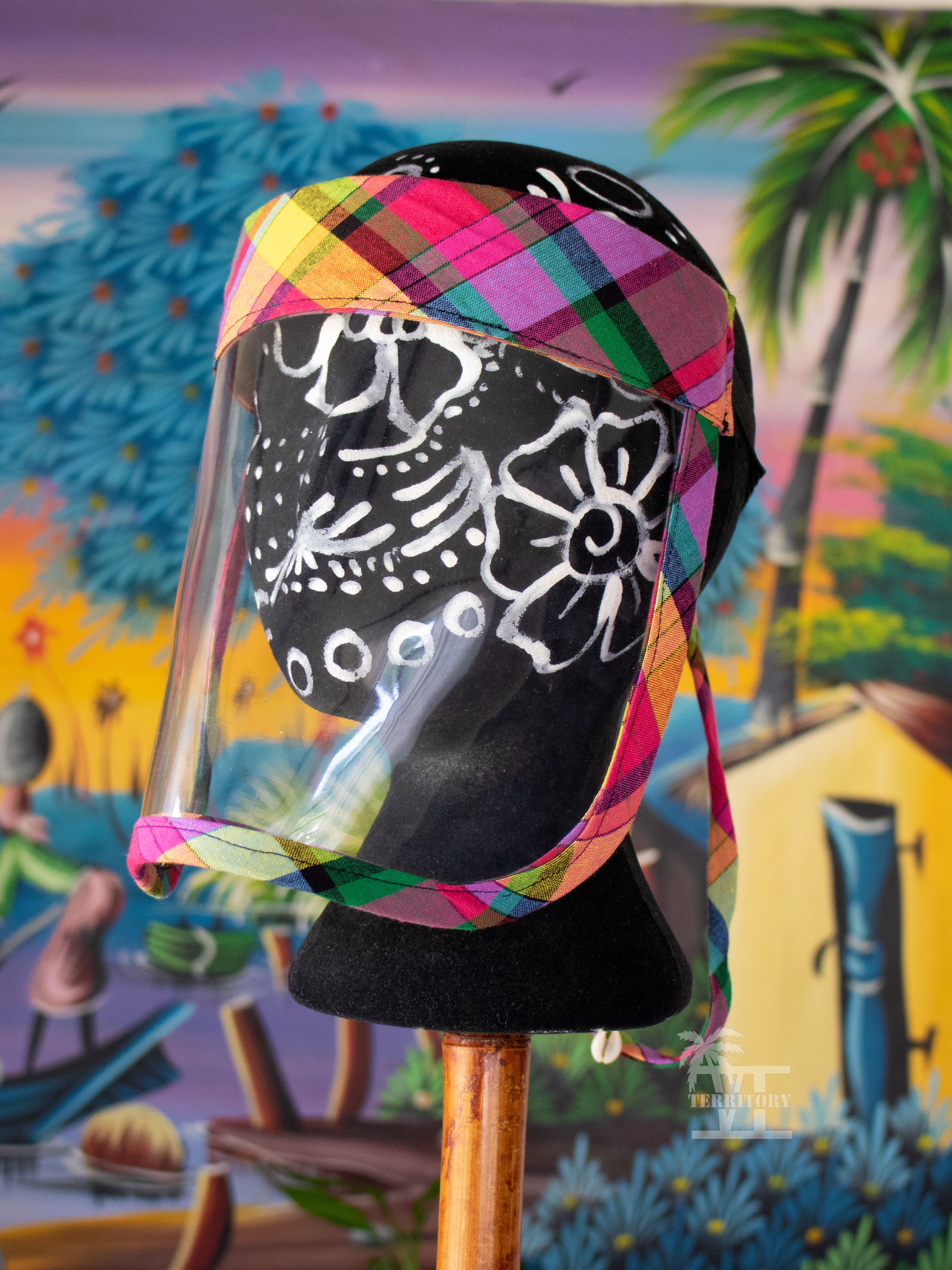 Shielded in Culture Madras Face Shield (Pink-Multi)