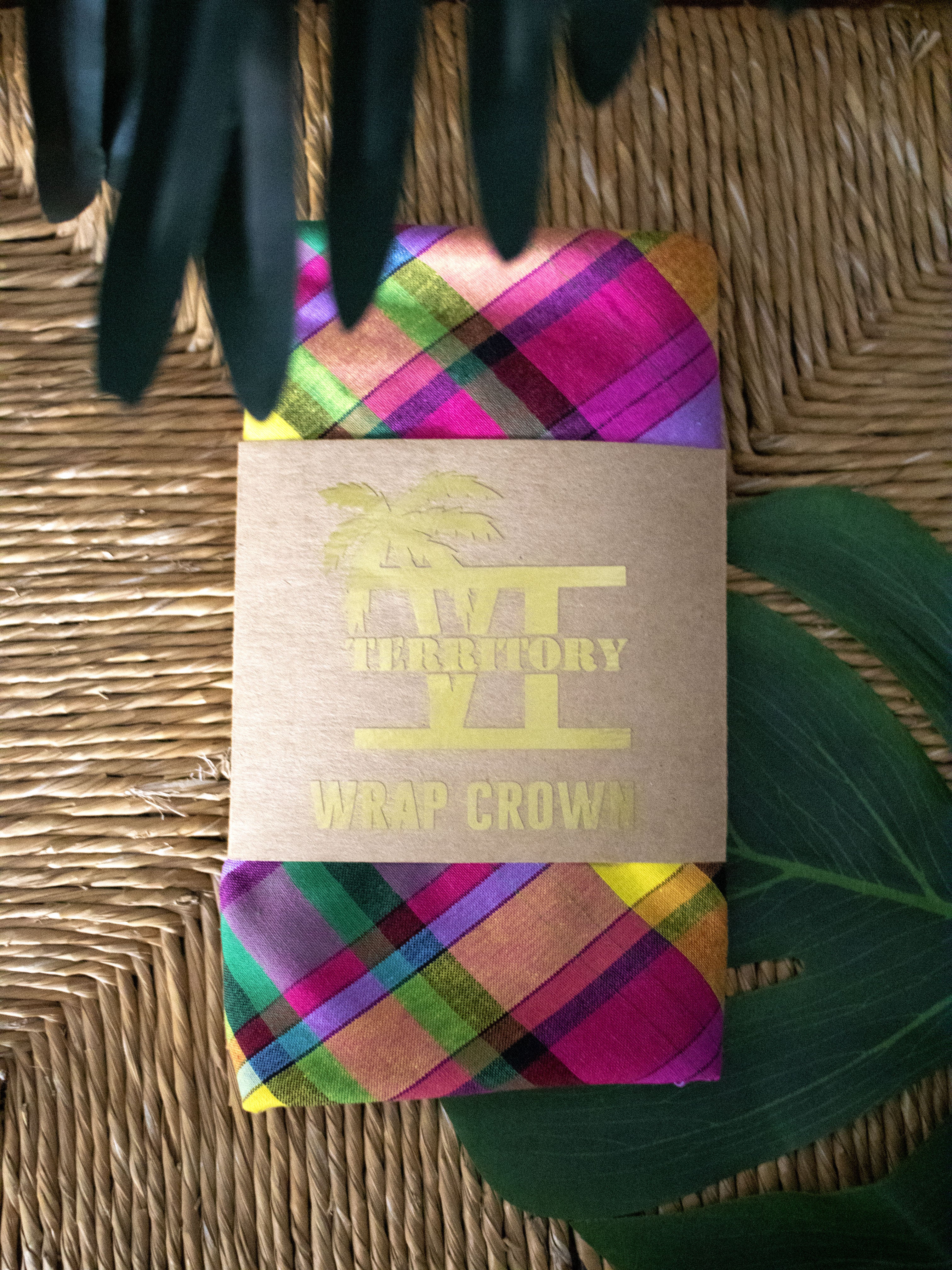 Madras Wrap Crown (Pink-Multi)