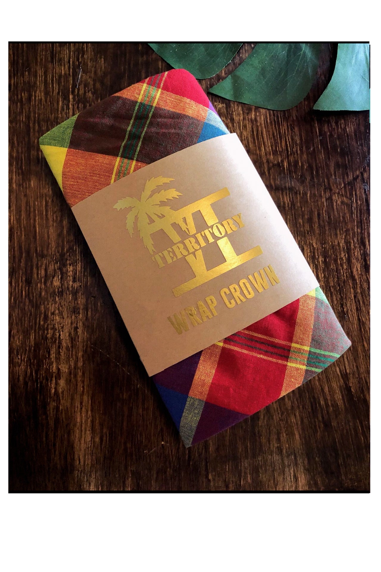 Madras Wrap Crown (Red/Multi)