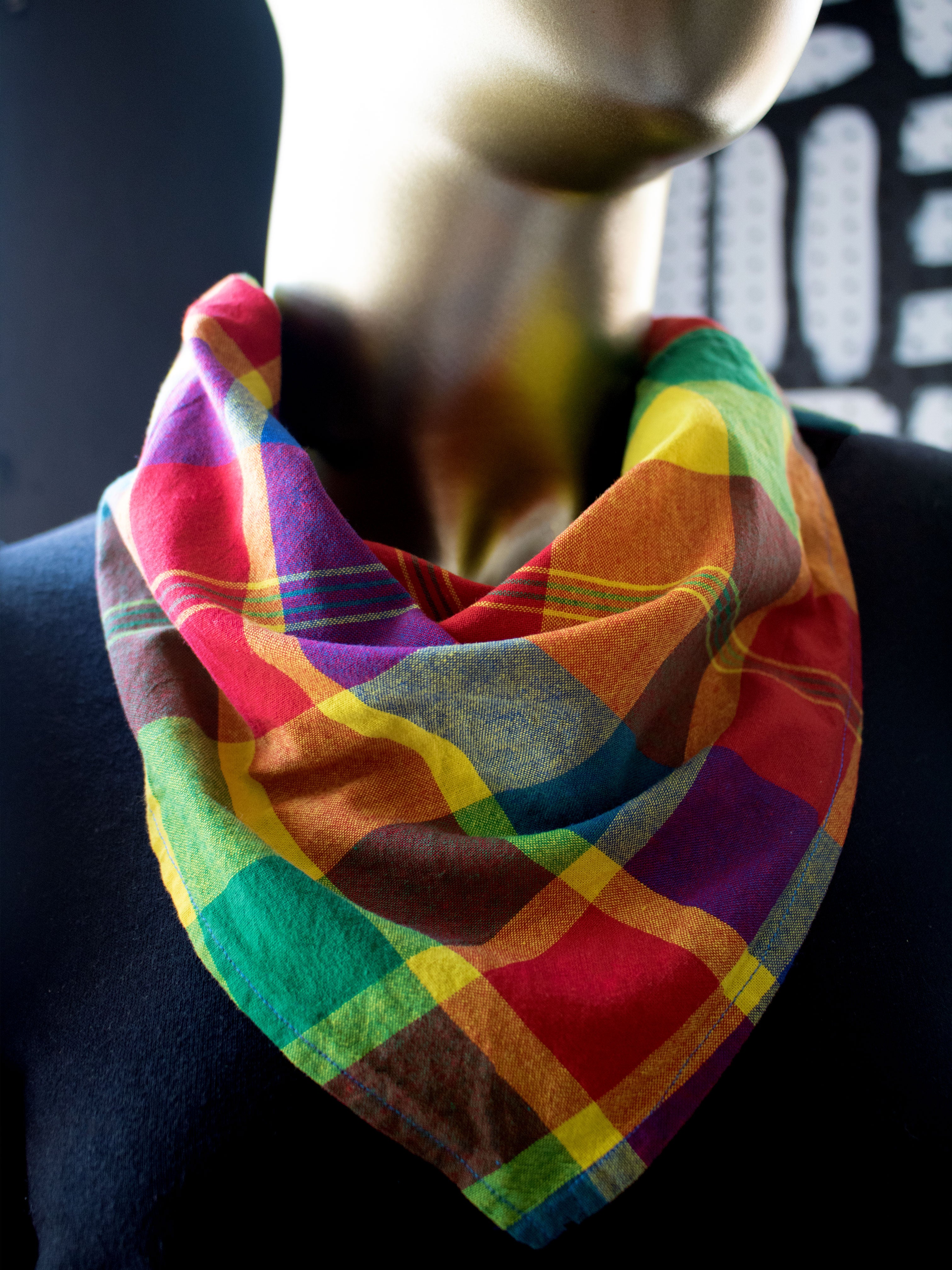 Madras Convertible Bandana Face Mask (Red-Multi)