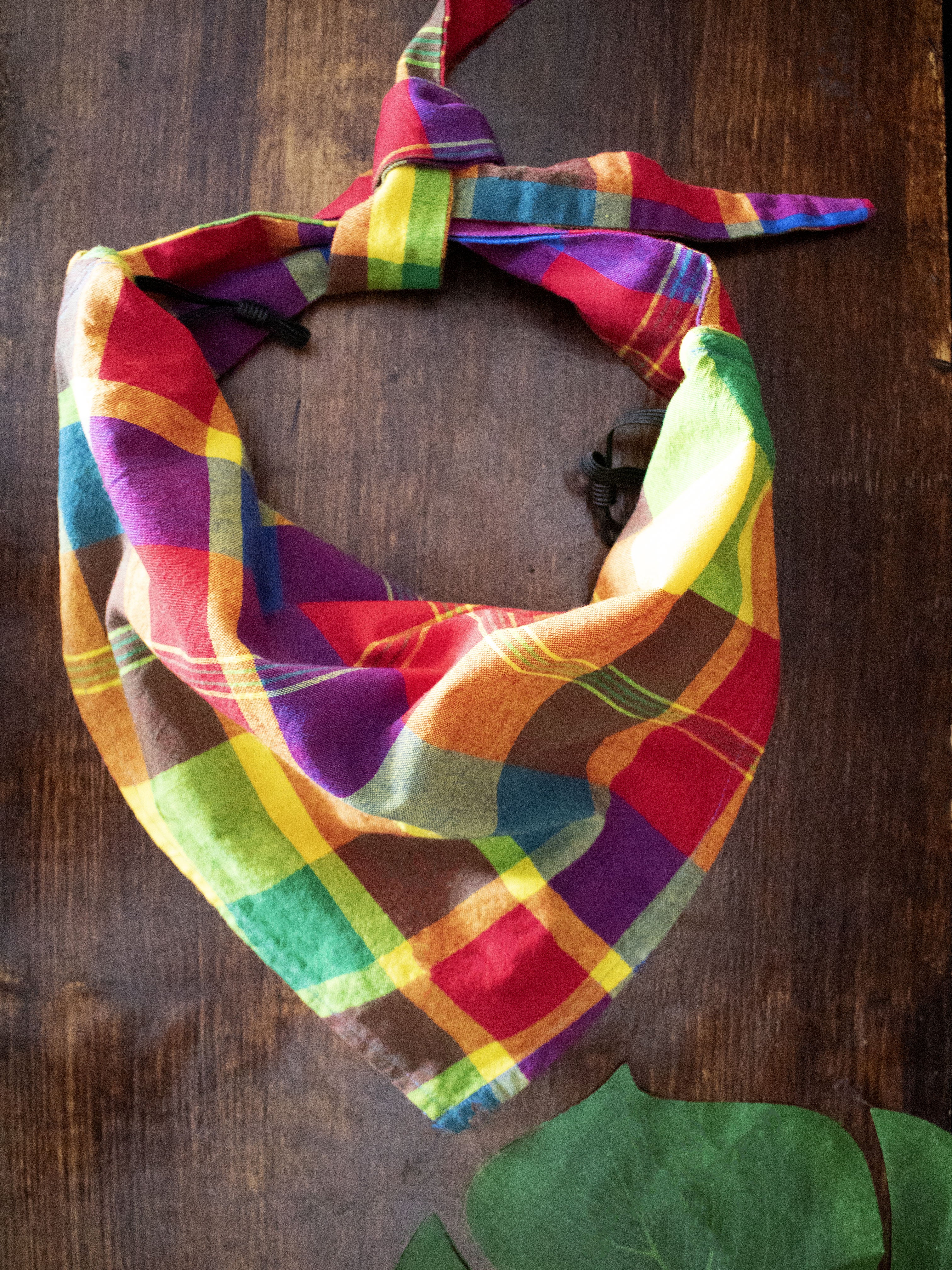 Madras Convertible Bandana Face Mask (Red-Multi)