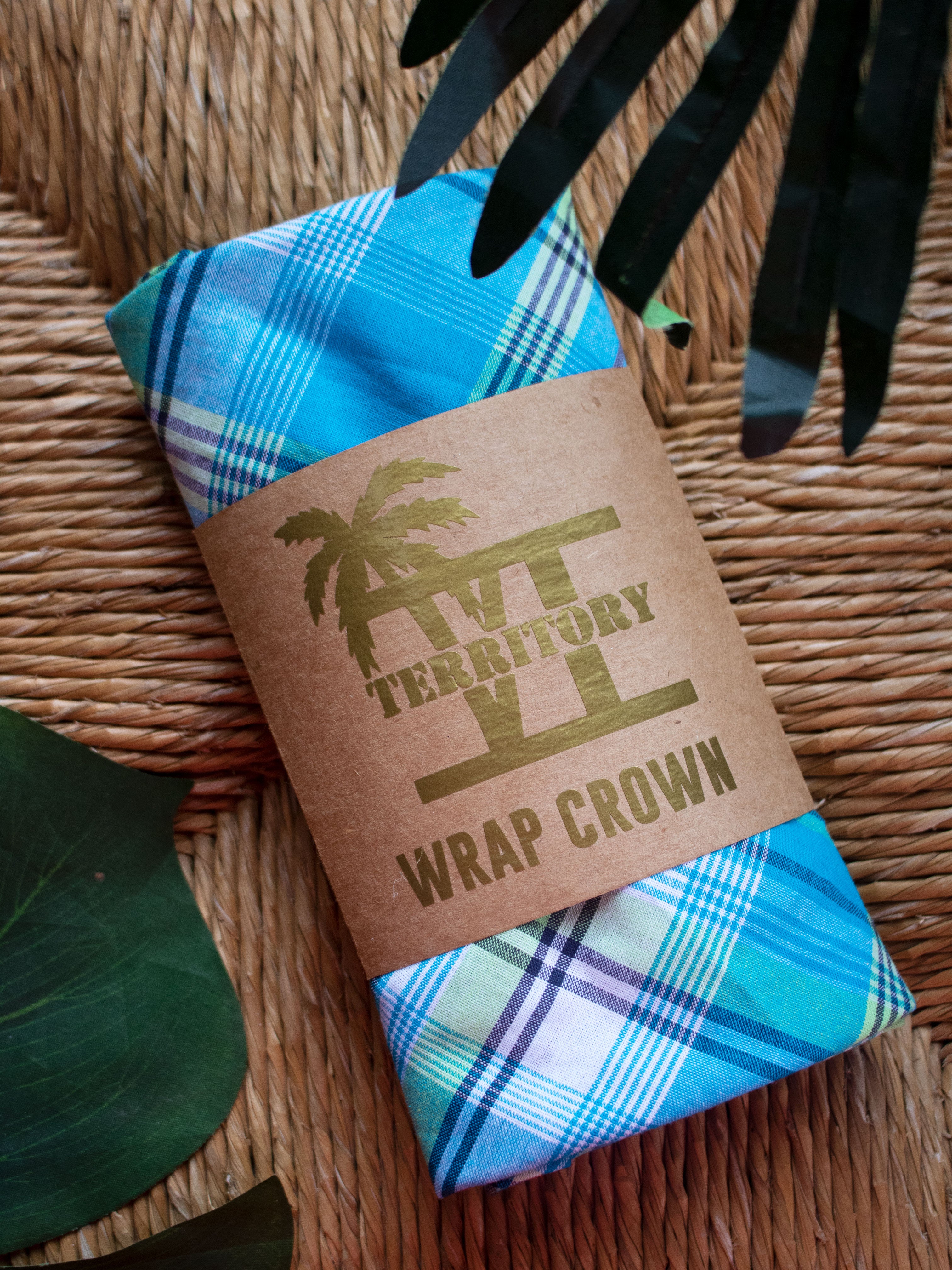 Madras Wrap Crown (Sea Blue-Multi)