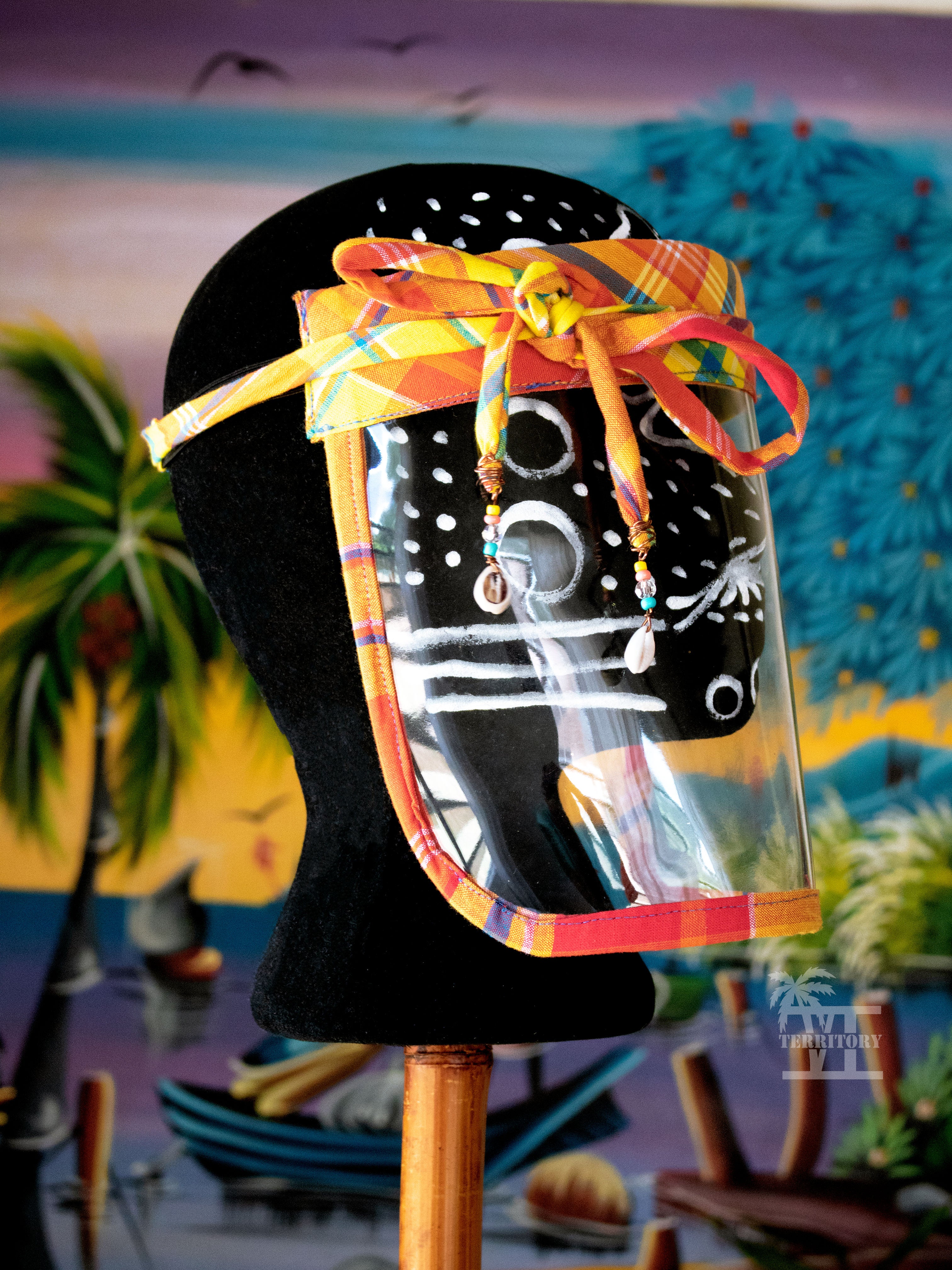 Shielded in Culture Madras Face Shield (Yellow-Multi)