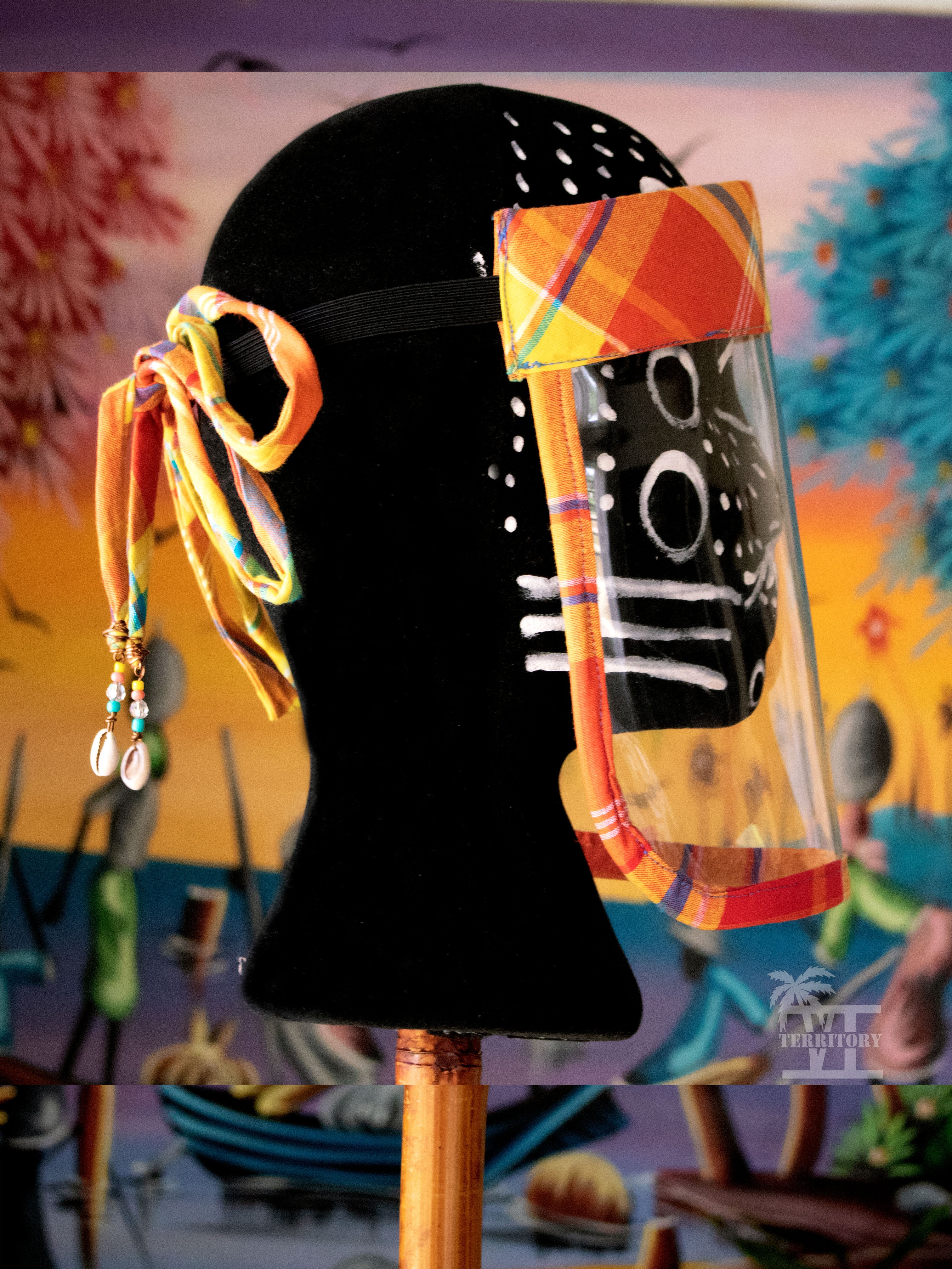 Shielded in Culture Madras Face Shield (Yellow-Multi)