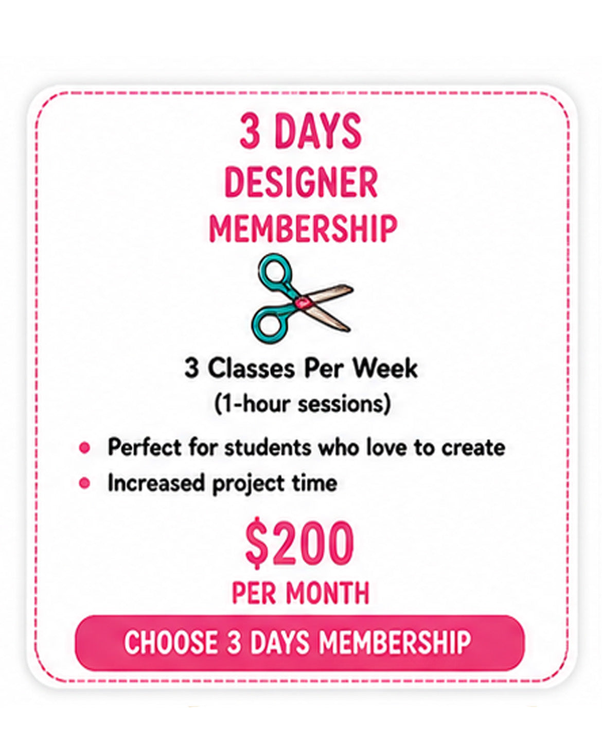 3 Day Designer Membership