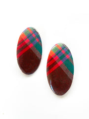 MADRAS OVAL STUD POST EARRING