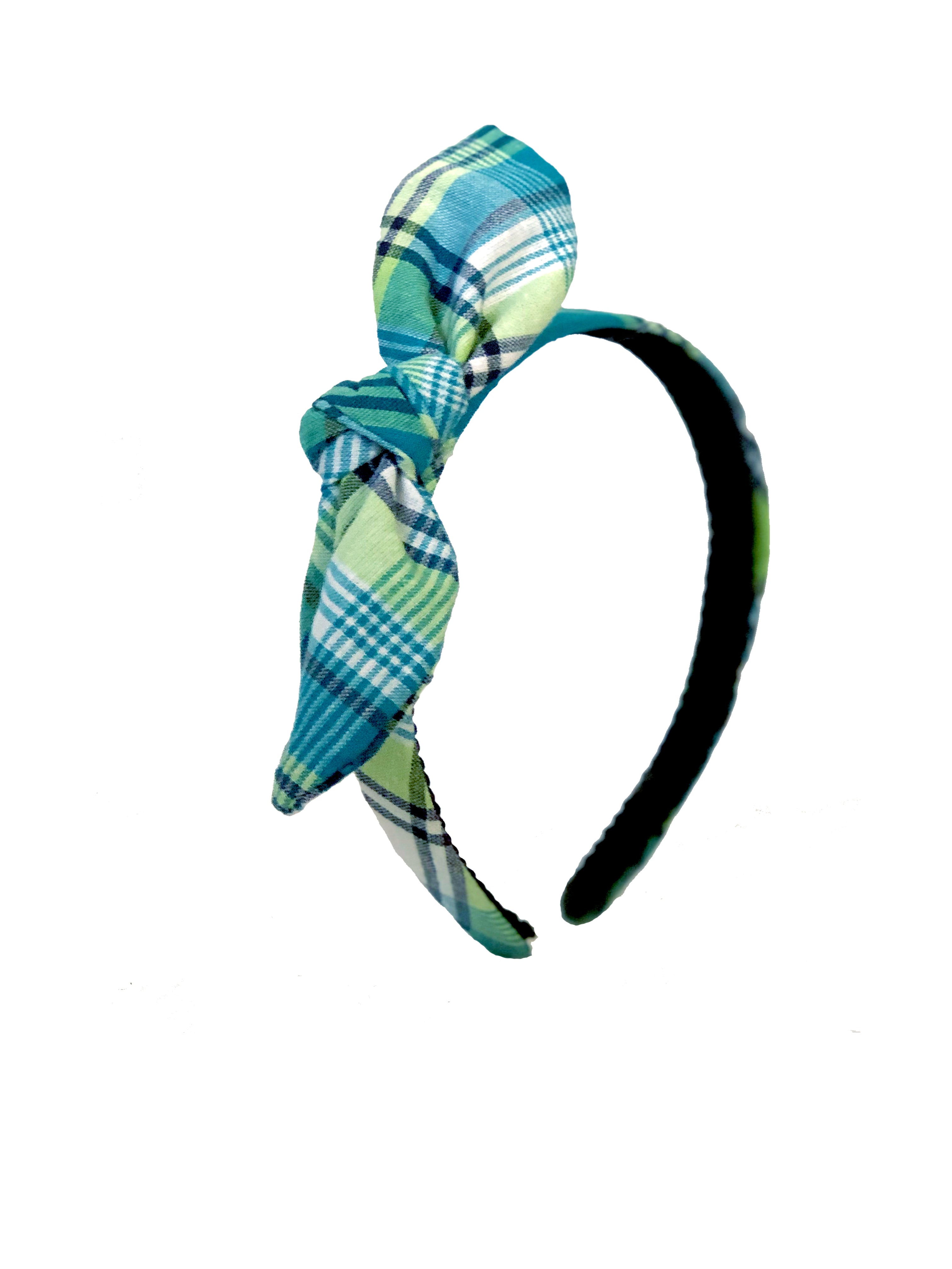 Sea-Blue/Multi Madras Bow Headband