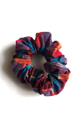Thee Madras Scrunchie (Blue/Coral-Multi)