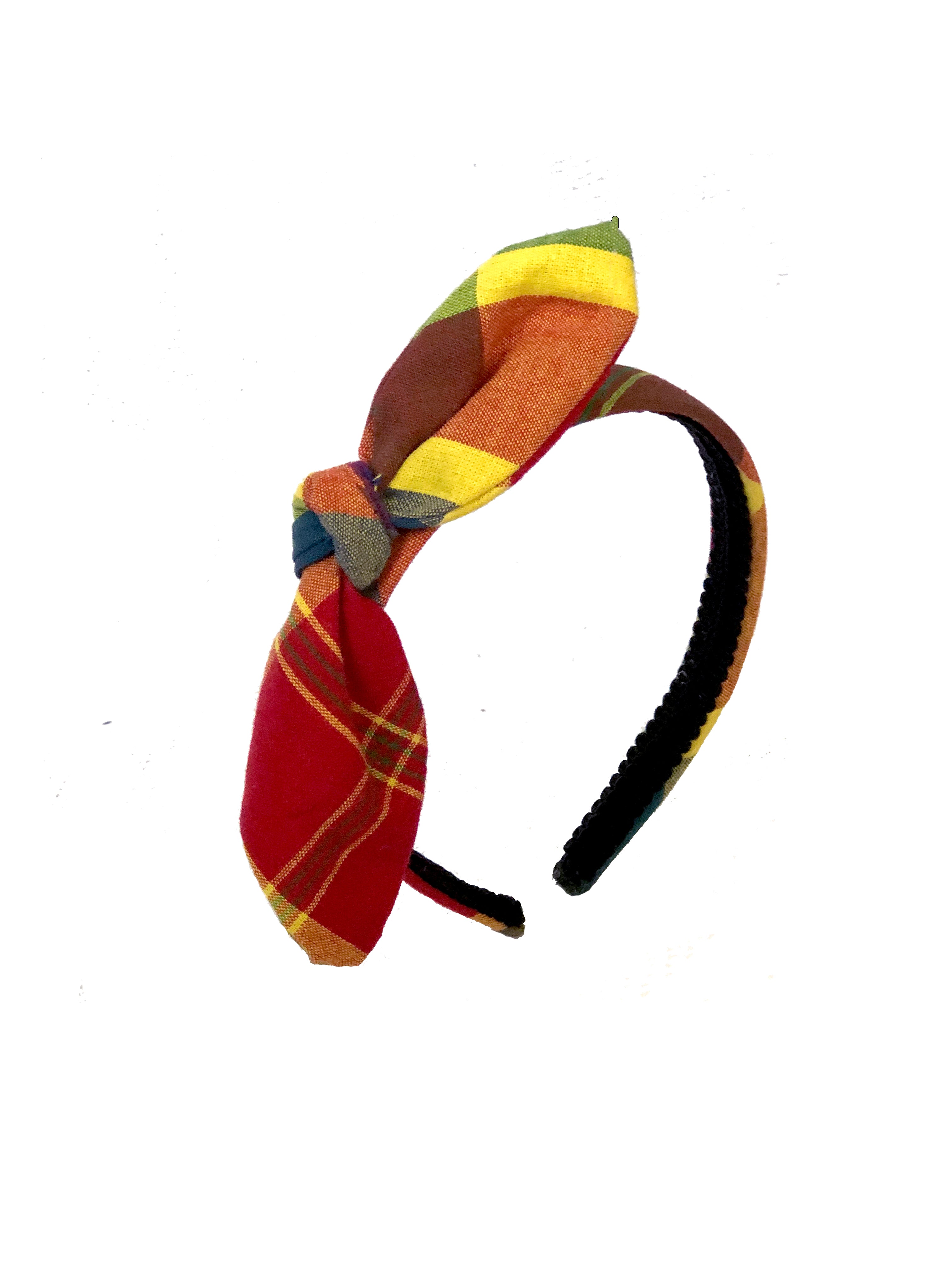 Red/Multi Madras Bow Headband