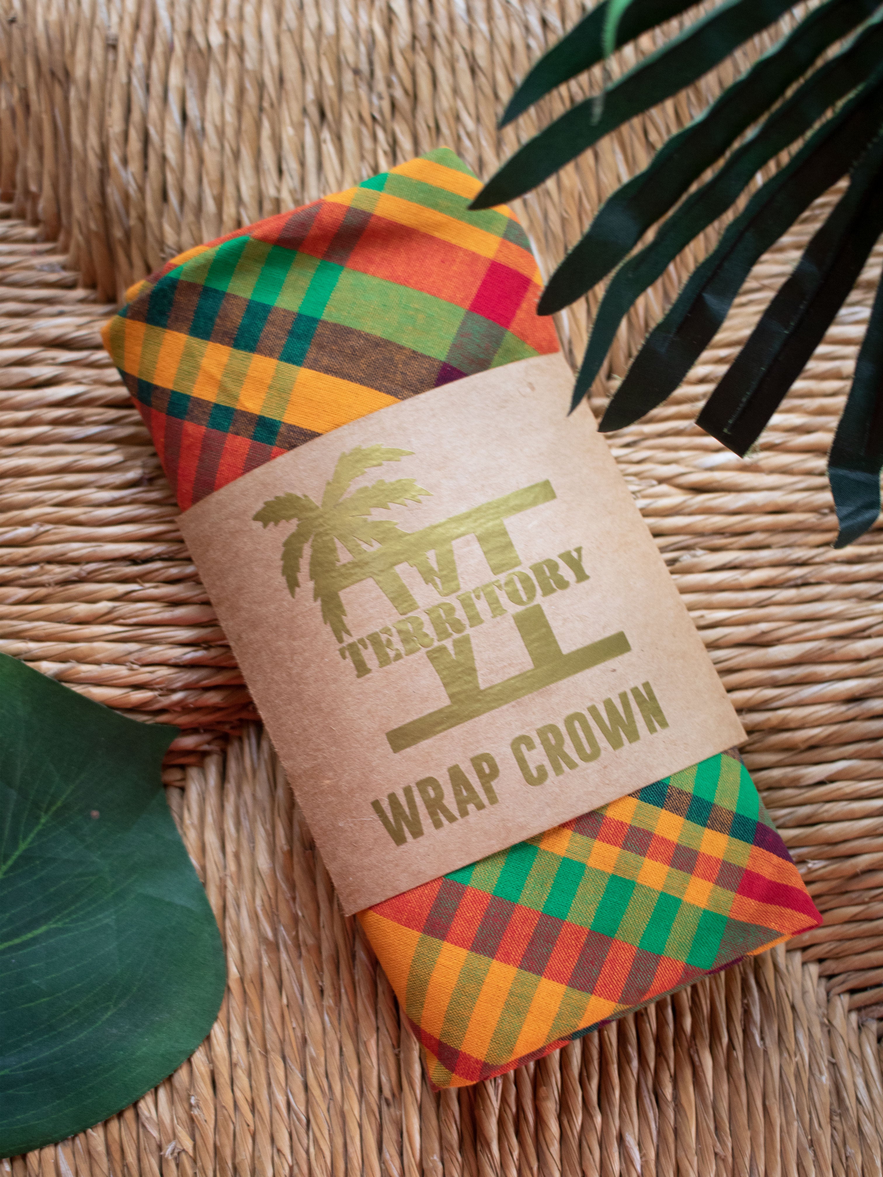 Madras Wrap Crown (Red/Green-Multi)