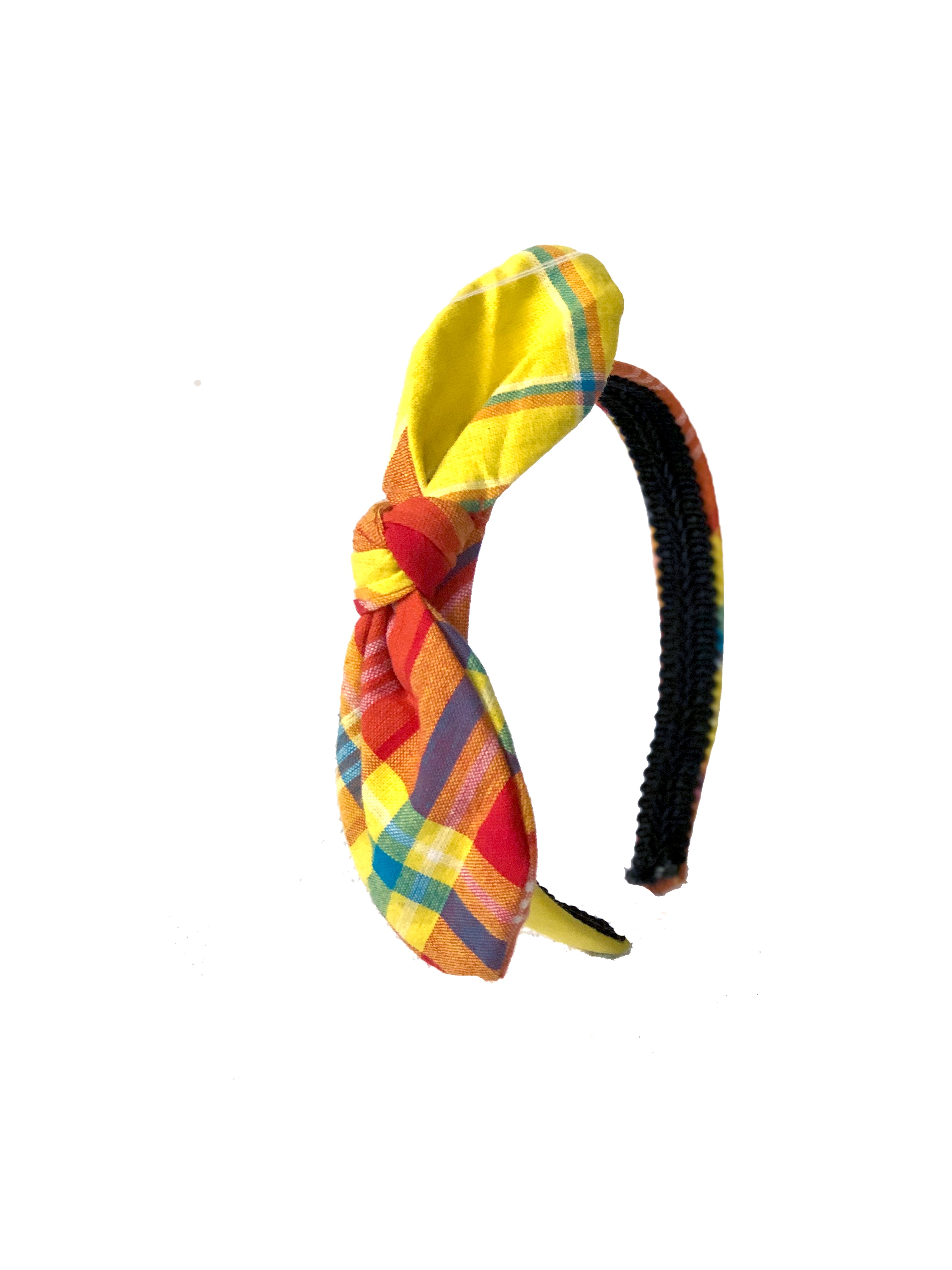 Yellow/Multi Madras Bow Headband